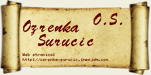 Ozrenka Suručić vizit kartica